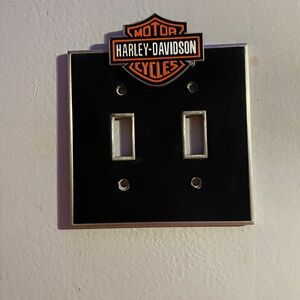 Harley-Davidson Black and Orange Double Switch Plate